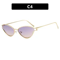 Style Triangle Cat Eye Sunglasses Hollow Personality Metal Sunglasses Street Trend Style Women's Sunglasses sku image 4