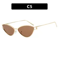Style Triangle Cat Eye Sunglasses Hollow Personality Metal Sunglasses Street Trend Style Women's Sunglasses sku image 5