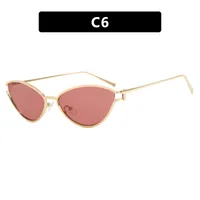 Style Triangle Cat Eye Sunglasses Hollow Personality Metal Sunglasses Street Trend Style Women's Sunglasses sku image 6