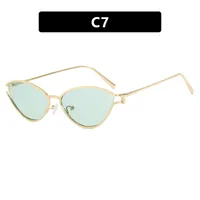 Style Triangle Cat Eye Sunglasses Hollow Personality Metal Sunglasses Street Trend Style Women's Sunglasses sku image 7