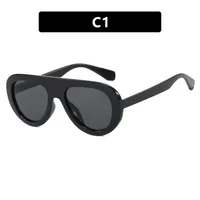 Stylish Round Frame Frog Glasses Sunglasses Personality Small Frame Classic Style Travel And Streetwear Sun Protection sku image 1
