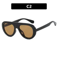 Stylish Round Frame Frog Glasses Sunglasses Personality Small Frame Classic Style Travel And Streetwear Sun Protection sku image 2