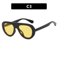 Stylish Round Frame Frog Glasses Sunglasses Personality Small Frame Classic Style Travel And Streetwear Sun Protection sku image 3