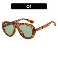Stylish Round Frame Frog Glasses Sunglasses Personality Small Frame Classic Style Travel And Streetwear Sun Protection sku image 4