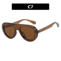 Stylish Round Frame Frog Glasses Sunglasses Personality Small Frame Classic Style Travel And Streetwear Sun Protection sku image 7