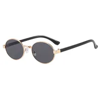 New Oval Sunglasses Women Fashion UV Protection Street Style Personality Concave Shape Travel Sunscreen Brown Gold main image 5