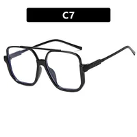 Square Half Frame Double Bridge Sunglasses Women Fashion Street Snap Black Full Frame Travel Sunscreen Personalized Hip Hop Street Style sku image 7