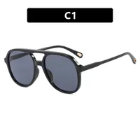 New Retro Driving Sunglasses Unisex  Style Ins Popular Double Bridge Frog Shape Sunglasses sku image 1