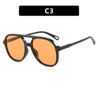 New Retro Driving Sunglasses Unisex  Style Ins Popular Double Bridge Frog Shape Sunglasses sku image 3
