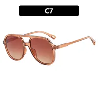New Retro Driving Sunglasses Unisex  Style Ins Popular Double Bridge Frog Shape Sunglasses sku image 7