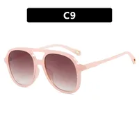 New Retro Driving Sunglasses Unisex  Style Ins Popular Double Bridge Frog Shape Sunglasses sku image 9