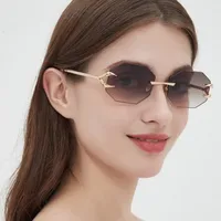 Devil's Claw Sunglasses Fashion Octagonal Frameless Sun-Resistant Sunglasses Fashion Eye Protection Ladies Travel And Streetwear main image 4