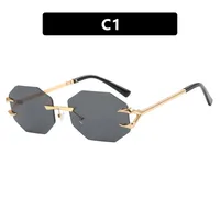 Devil's Claw Sunglasses Fashion Octagonal Frameless Sun-Resistant Sunglasses Fashion Eye Protection Ladies Travel And Streetwear sku image 1