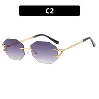 Devil's Claw Sunglasses Fashion Octagonal Frameless Sun-Resistant Sunglasses Fashion Eye Protection Ladies Travel And Streetwear sku image 2