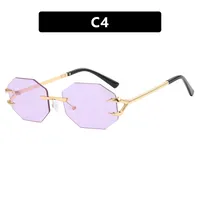 Devil's Claw Sunglasses Fashion Octagonal Frameless Sun-Resistant Sunglasses Fashion Eye Protection Ladies Travel And Streetwear sku image 4