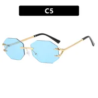 Devil's Claw Sunglasses Fashion Octagonal Frameless Sun-Resistant Sunglasses Fashion Eye Protection Ladies Travel And Streetwear sku image 5