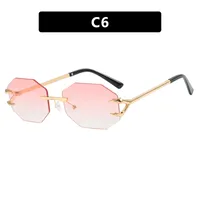 Devil's Claw Sunglasses Fashion Octagonal Frameless Sun-Resistant Sunglasses Fashion Eye Protection Ladies Travel And Streetwear sku image 6