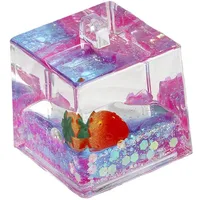 Contrast Color Strawberry Floating Doll Oil Quicksand Bottle Decoration Acrylic Keychain Handbag Pendant Small Gift Wholesale main image 5