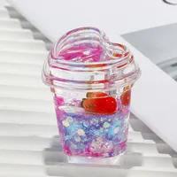 Contrast Color Strawberry Floating Doll Oil Quicksand Bottle Decoration Acrylic Keychain Handbag Pendant Small Gift Wholesale sku image 2