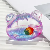 Contrast Color Strawberry Floating Doll Oil Quicksand Bottle Decoration Acrylic Keychain Handbag Pendant Small Gift Wholesale sku image 5
