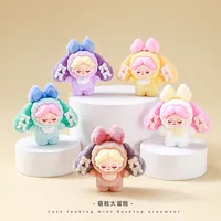 Flocking Lop Eared Rabbit Wendi Meng Grain Doll Desktop Small Ornaments Little Creative Gifts Live Broadcast Match-up Blind Box Wholesale main image 3