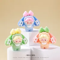Flocking Lop Eared Rabbit Wendi Meng Grain Doll Desktop Small Ornaments Little Creative Gifts Live Broadcast Match-up Blind Box Wholesale main image 4