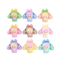 Flocking Lop Eared Rabbit Wendi Meng Grain Doll Desktop Small Ornaments Little Creative Gifts Live Broadcast Match-up Blind Box Wholesale main image 5