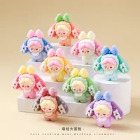 Flocking Lop Eared Rabbit Wendi Meng Grain Doll Desktop Small Ornaments Little Creative Gifts Live Broadcast Match-up Blind Box Wholesale sku image 1