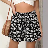 Leisure Summer Floral Print Elastic Waistband Shorts main image 1