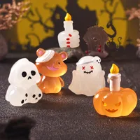 Halloween Luminous Ornaments Stone Tablet Pumpkin Micro Landscape Small Ornaments Car Central Control Decorative Luminous Ornaments main image 1