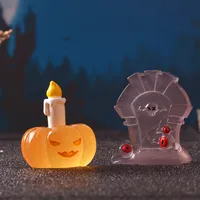 Halloween Luminous Ornaments Stone Tablet Pumpkin Micro Landscape Small Ornaments Car Central Control Decorative Luminous Ornaments main image 2