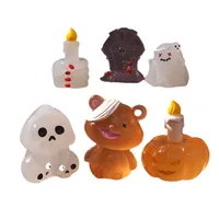 Halloween Luminous Ornaments Stone Tablet Pumpkin Micro Landscape Small Ornaments Car Central Control Decorative Luminous Ornaments main image 5