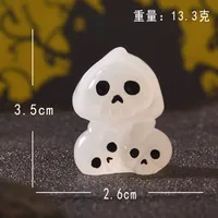 Halloween Luminous Ornaments Stone Tablet Pumpkin Micro Landscape Small Ornaments Car Central Control Decorative Luminous Ornaments sku image 3