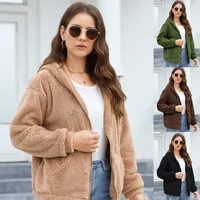 Loose Casual Thickening Hooded Plush Coat main image 1