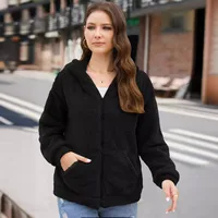 Loose Casual Thickening Hooded Plush Coat main image 4