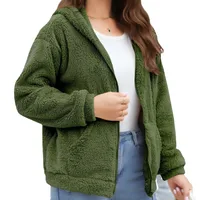 Loose Casual Thickening Hooded Plush Coat main image 5