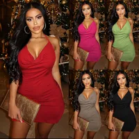 Sling High Waist Bandage Dress Party Party Dress Solid Color Sling Hip Skirt main image 1