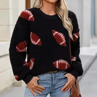 Flash Velvet    Women's Autumn And Winter New  Halloween Printed Plush Loose Pullover Sweatershirt main image 4