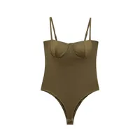 Women's Clothing Hot Sale At  Silk Satin Textured Underwear Jumpsuit sku image 3