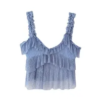 Exclusive For   Women's Clothing  Ins Popular Lace Laminated Decoration Suspender Top Skirt Suit sku image 1