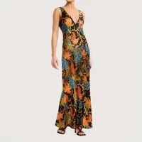 Hot Products Positioning Printing Backless Sleeveless Swing Long Dress main image 2