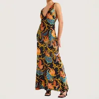 Hot Products Positioning Printing Backless Sleeveless Swing Long Dress main image 3