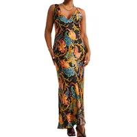 Hot Products Positioning Printing Backless Sleeveless Swing Long Dress main image 5