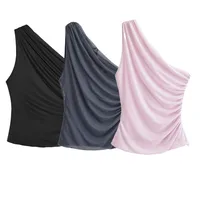 Women's Clothing Ins Internet Hot Pleated Asymmetric Top main image 1