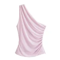 Women's Clothing Ins Internet Hot Pleated Asymmetric Top sku image 10