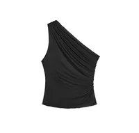 Women's Clothing Ins Internet Hot Pleated Asymmetric Top sku image 2