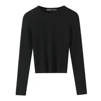 Women's Clothing Hot Sale At  Modal Blended Long-Sleeved T-shirt sku image 3
