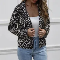 Fashion Leopard Print Single Breasted Casual Small Suit Coat main image 3