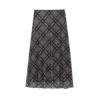 Women's Clothing  Ins Best-Selling Leisure All-Match A- Line Hem Plaid Silk Net Skirt main image 2