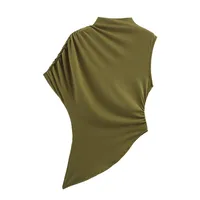 Women's Clothing  Top-Selling Product Fashion Asymmetric Design Elegant Versatile Top sku image 2